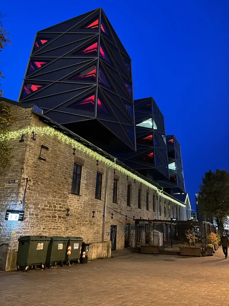 Death star of Tallinn at night